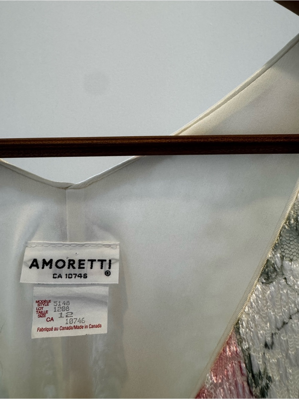 90s/Y2K Amoretti Lace Dress in Ivory, Pink & Olive - Picture 6 of 6